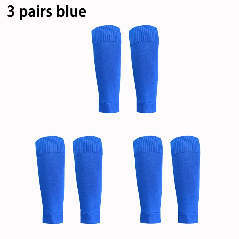 3 pairs New Football Socks Shin Pads Leg Cover Men Women Grip Cutsocks