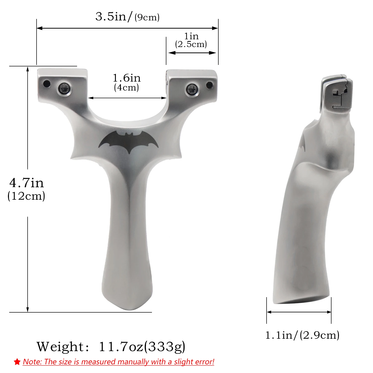 Stainless Steel Tooth Pressure Bat Slingshot OTT Professional Shooting 9025 Full Metal Slingshot With Fiber Optic Aiming