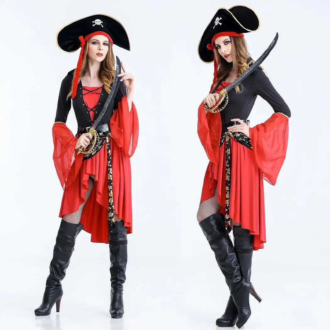 Neues Spiel orm Damen Piratenkostüm Halloween Par Role-Plang Traditionelles chinesisches Kostüm Bühnenaufführung Damenbekleidung