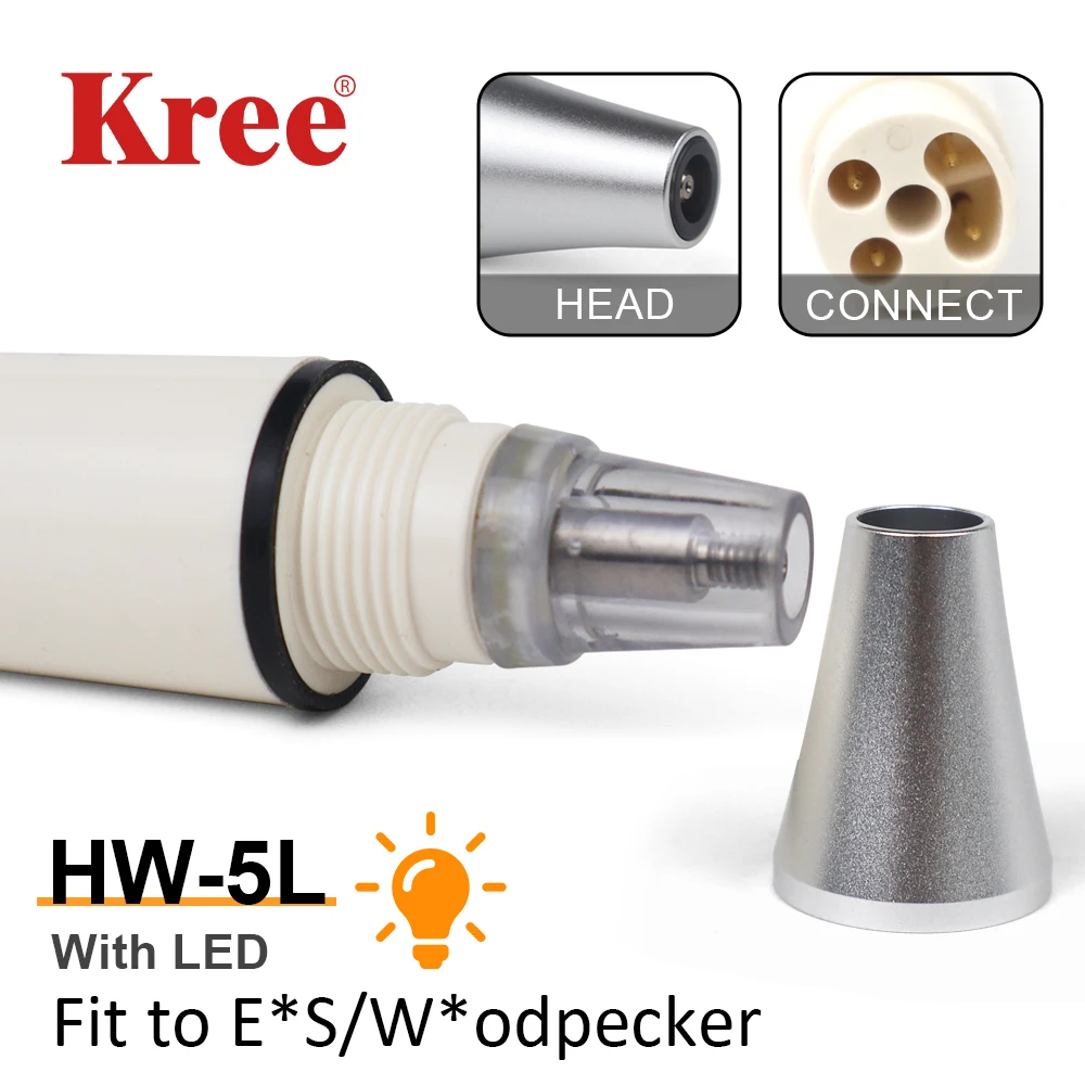 LED Light Dental Ultrasonic Scaler Handpiece Metal Head HW-5L Detachable Fit E*S  Dental Equipmenters