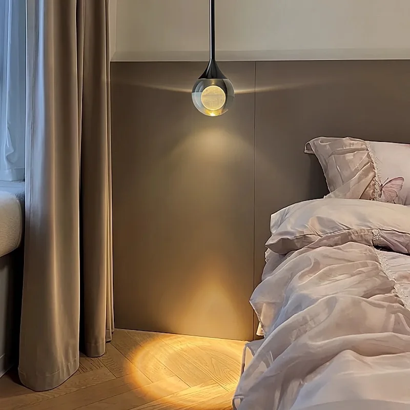 Modern Luxury Moon Pendant Light, Creative Ceiling Hanging Lamp, Indoor Decor Light for Restaurant Bar Counter Living Room