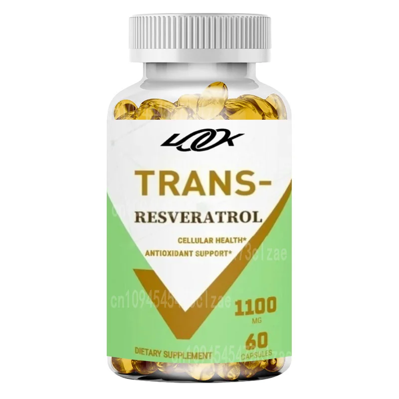 99% Resveratrol 1100mg Antioxidant, Anti-aging, Skin Health, Cell Repair, Enhanced NAD+, Immune and Energy Support, 60 Capsule