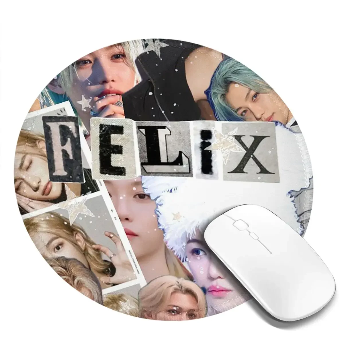 HyunJin Korean Kpop Singer Round Mouse Pad Computer Keyboard Mouse Mat Gaming Laptop Desk Mat Office Accessories Table Mats
