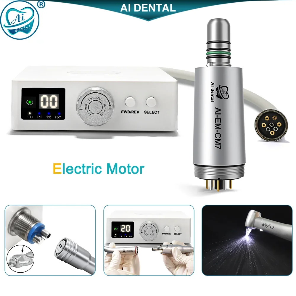 AI-EM-CM7 Brushless Motor 120VA Power Dentals Electric Micromotor Portable Equipment connect with 2/4 Holes turbine connector