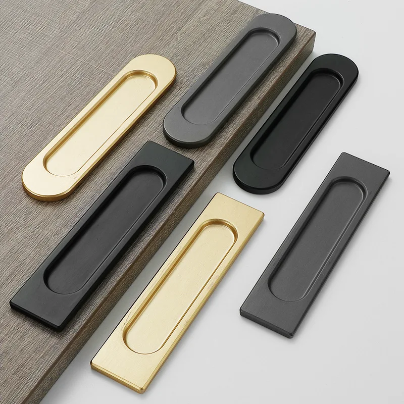 Modern Cabinet Furniture Handles Aluminum Alloy No Punching Kitchen Sliding Door Pulls Handles For Wardrobe Cupboard Hardware