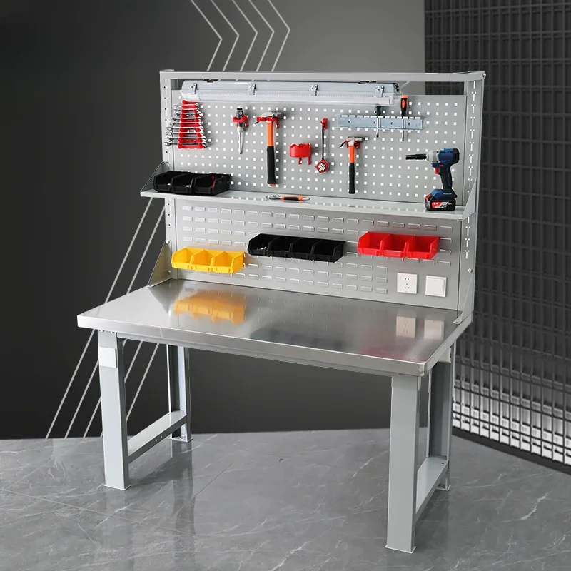 Stainless steel countertop workbench Corrosion-resistant heavy-duty test bench, anti-static workbench with power system