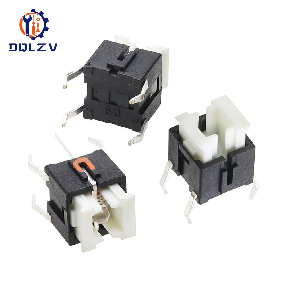 5/10Pcs 6*6mm Through Hole Micro Push Button Tactile Momentary Switch With LED Green Yellow Red White Blue 6*6 6X6