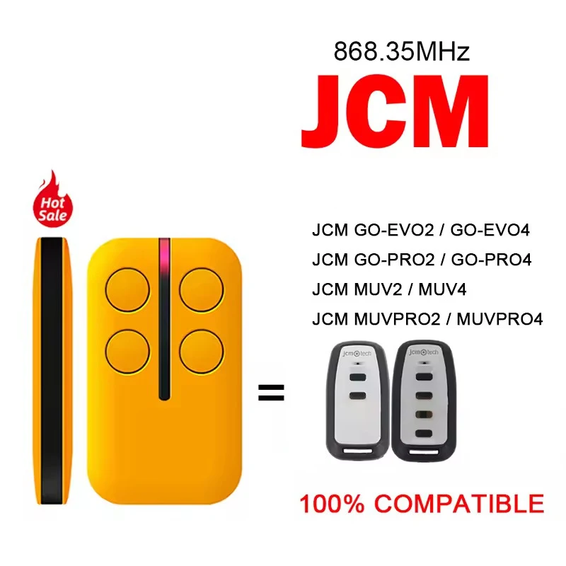 For JCM GO2 GO4 GO-EVO2 GO-EVO4 GO-PRO2 GO-PRO4 MUV2 MUV4 MUPRO2 MUVPRO4 Garage Door Opener Electric Gate Remote Control 868MHz