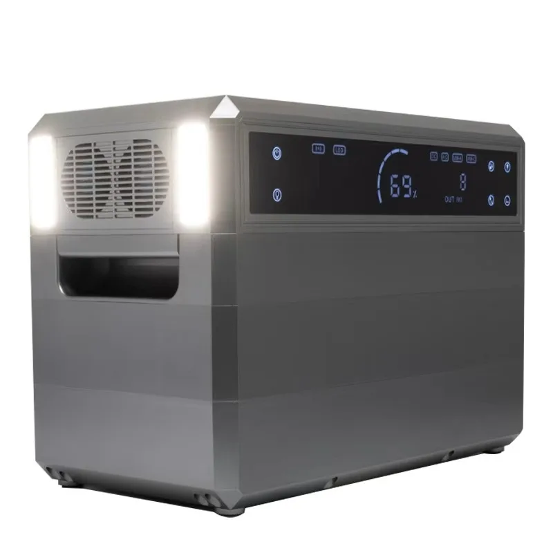 3000W 51,2V 60Ah 3072Wh Tragbare Outdoor-Powerstation mit Reiner Sinuswelle AC 220V DC Kabellose Schnellenergie-Speicherbatterie