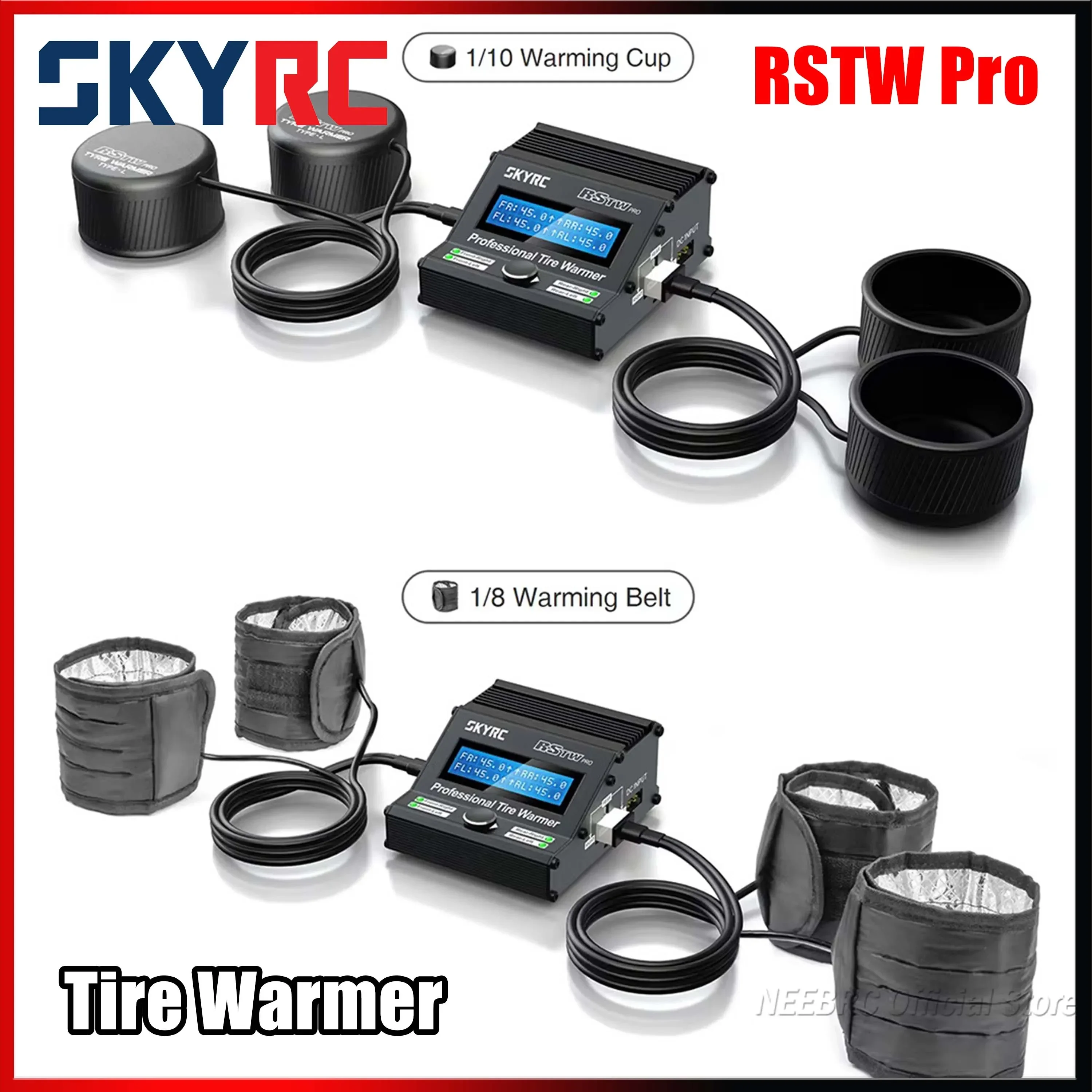 

SKYRC RSTW Pro Professional Tire Warmer 12-18V Silicone Warming Cup 4S LiPo for 1/10 1/8 RC Racing Drift Touring Car Rubber Tyre