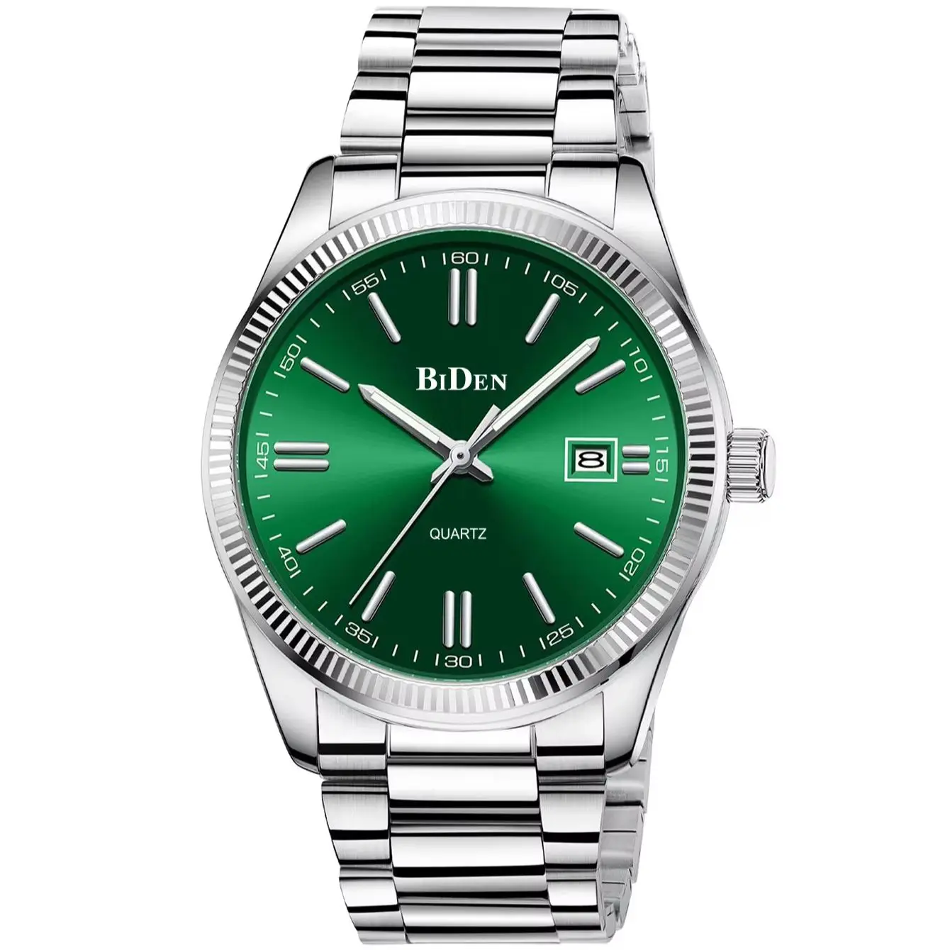 

BIDEN Man's Quartz Watch Luminous Stainless Steel Band Luxury Fashion Business Wristwatch Vintage Calendar Easy Read Man's Clock