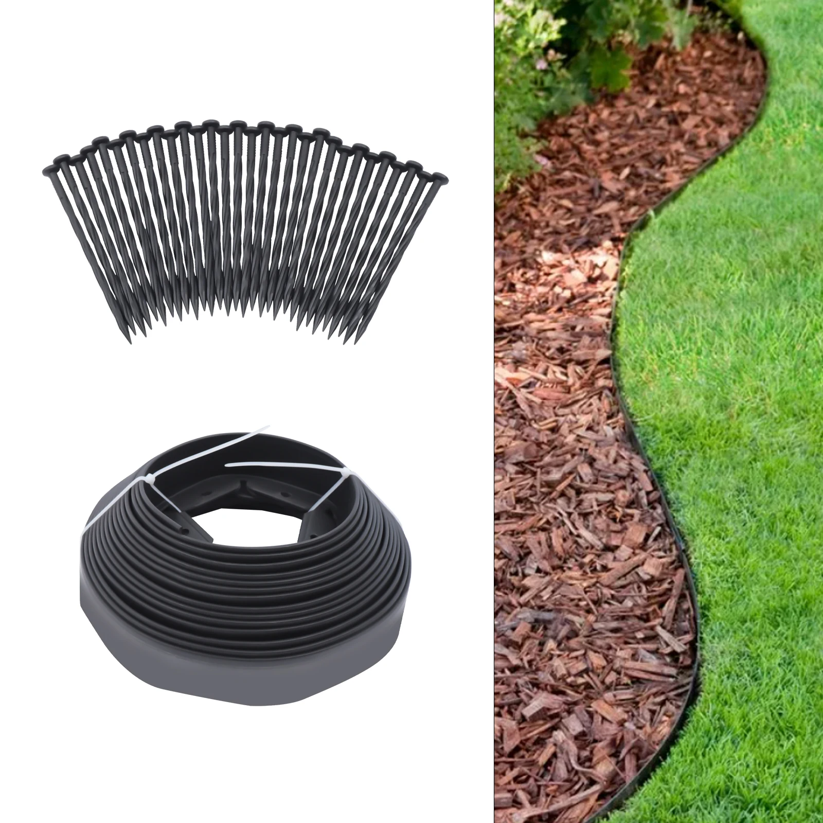 Garden Edging Border Harmless Odorless Outdoor Fences Border DIY Beautiful Garden Isolation Plants with Stable Strong Nail