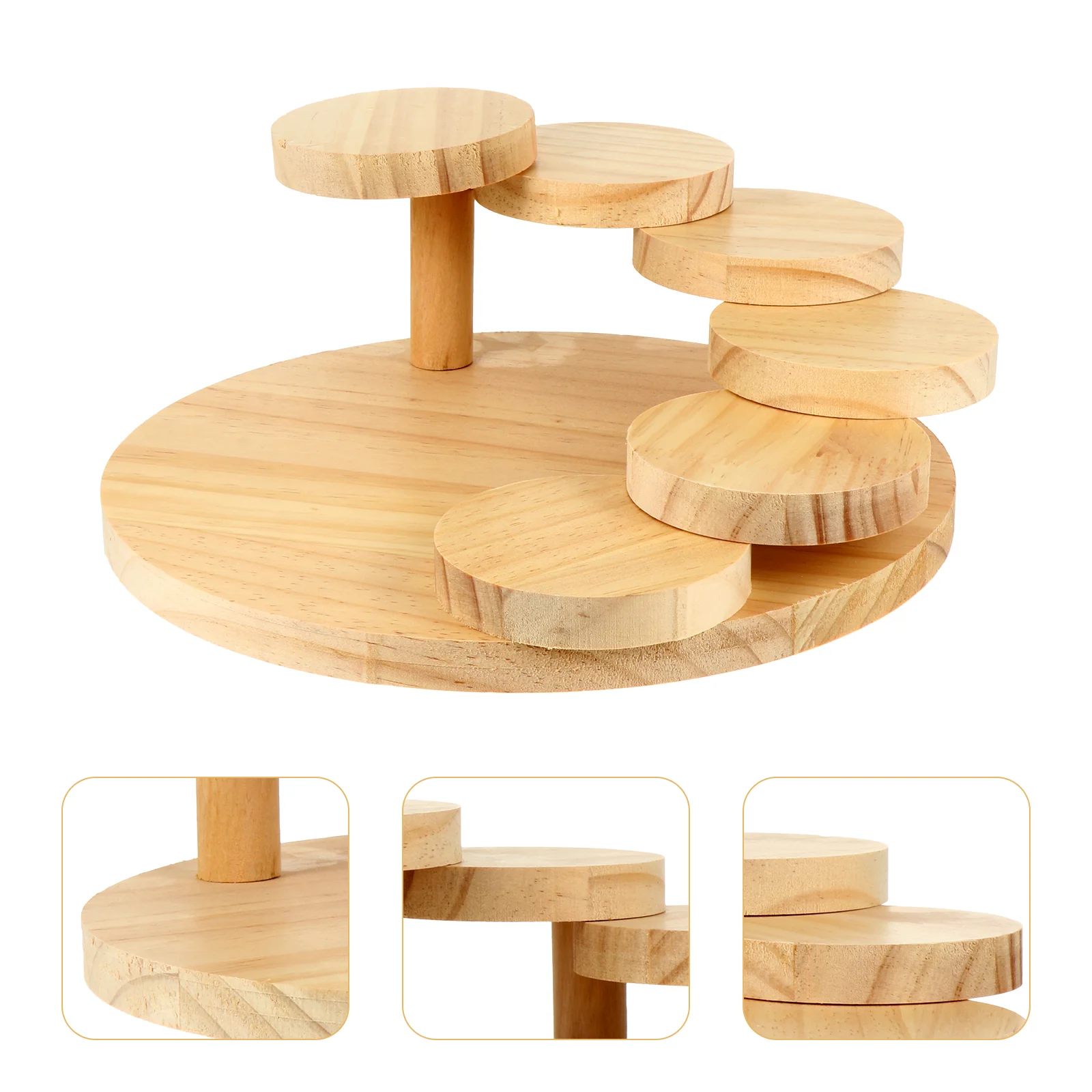 

1pc Large Wood Serving Tray Rotating Steps Meat Plate Japanese Sushi Dish Sushi Tray Sushi Plate Food Tray