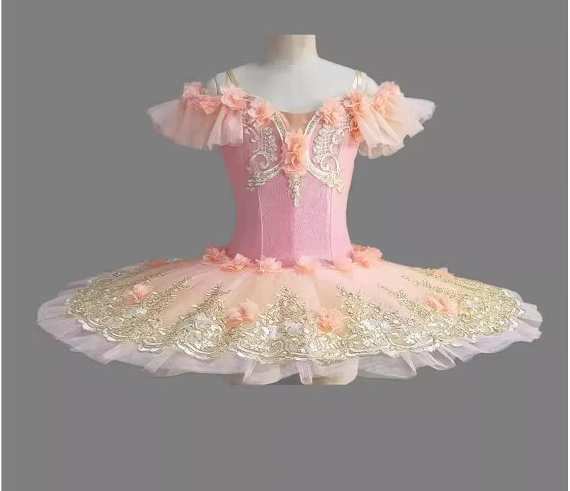 เด็กบัลเล่ต์มืออาชีพชุดเจ้าหญิง Swan Lake เส้นด้ายสีชมพู UTU ชุด STAGE เครื่องแต่งกาย