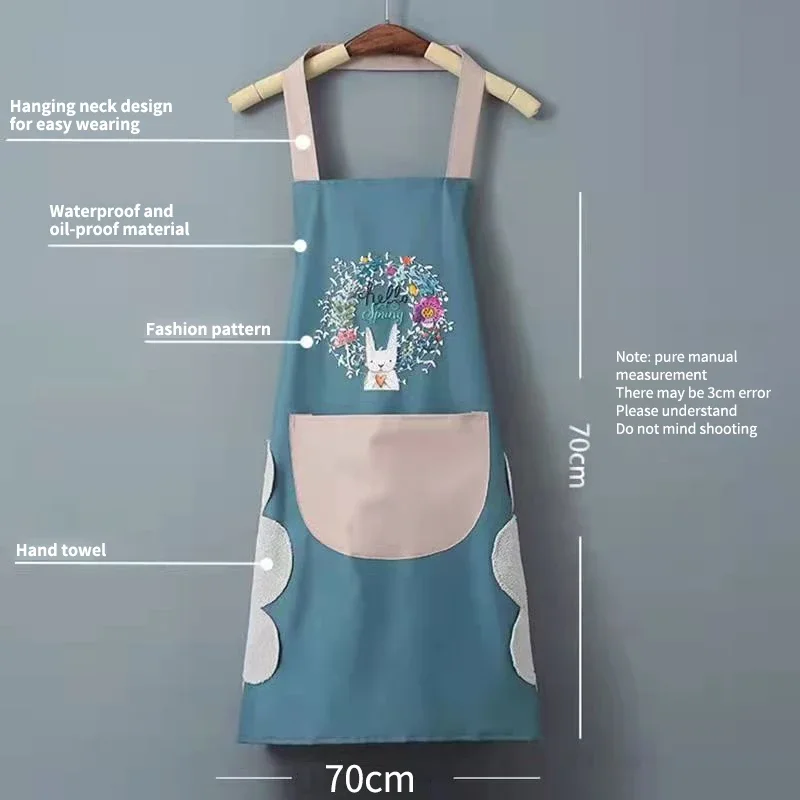 Hand-wiping Kitchen Household Cooking Apron Oil-proof Waterproof Men Women Adult Waist Fashion Coffee Overalls Wipe Hand Apron