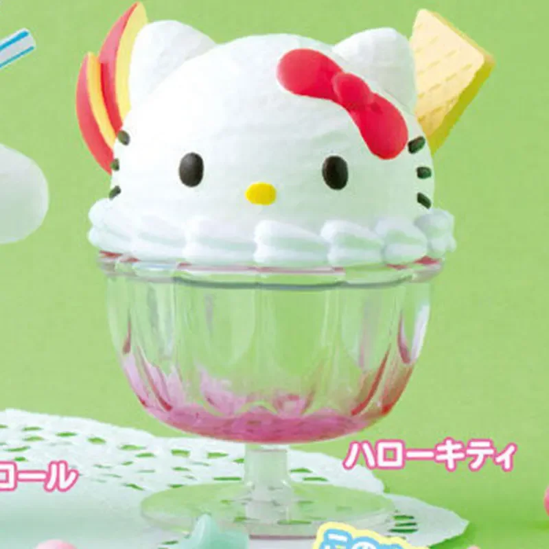 BANDAI Capsule Toys Kitty White My Melody My Melo Pompompurin Dessert Cup Style Series Sanrio Action Figures Model Original