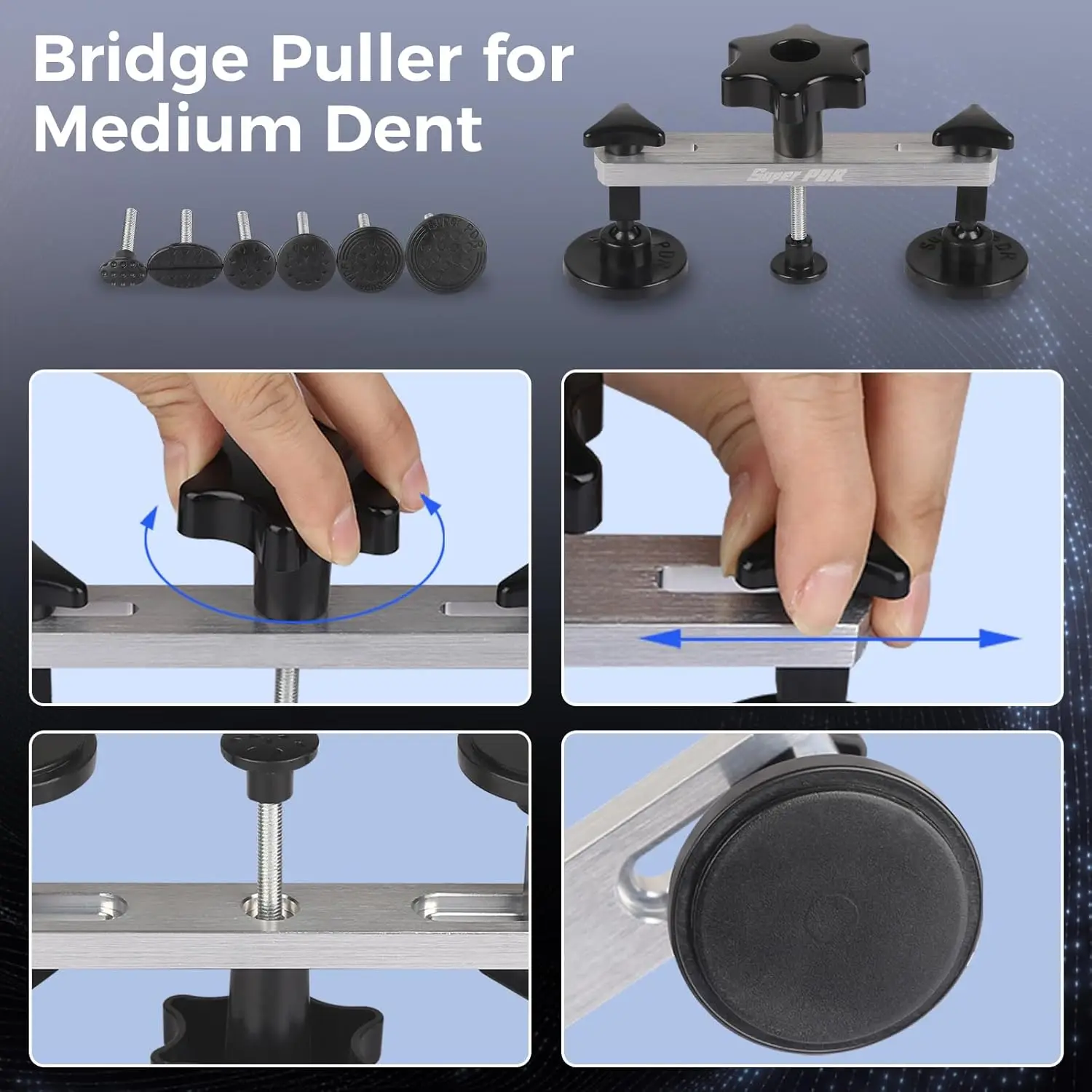 Lackloses Dellenentfernungsset mit Schiebehammer, Dellenheber und Stegzieher für Autos, Motorräder, Kühlschränke – kleine und große Dellen