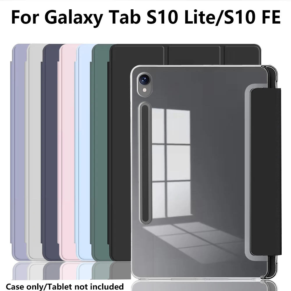 Funda Transparente con Ranura para Lápiz y Función de Activación/Suspensión Automática, Compatible con Samsung Galaxy Tab S10 Lite 2025 SM-X400/X406B, S10 FE SM-X520