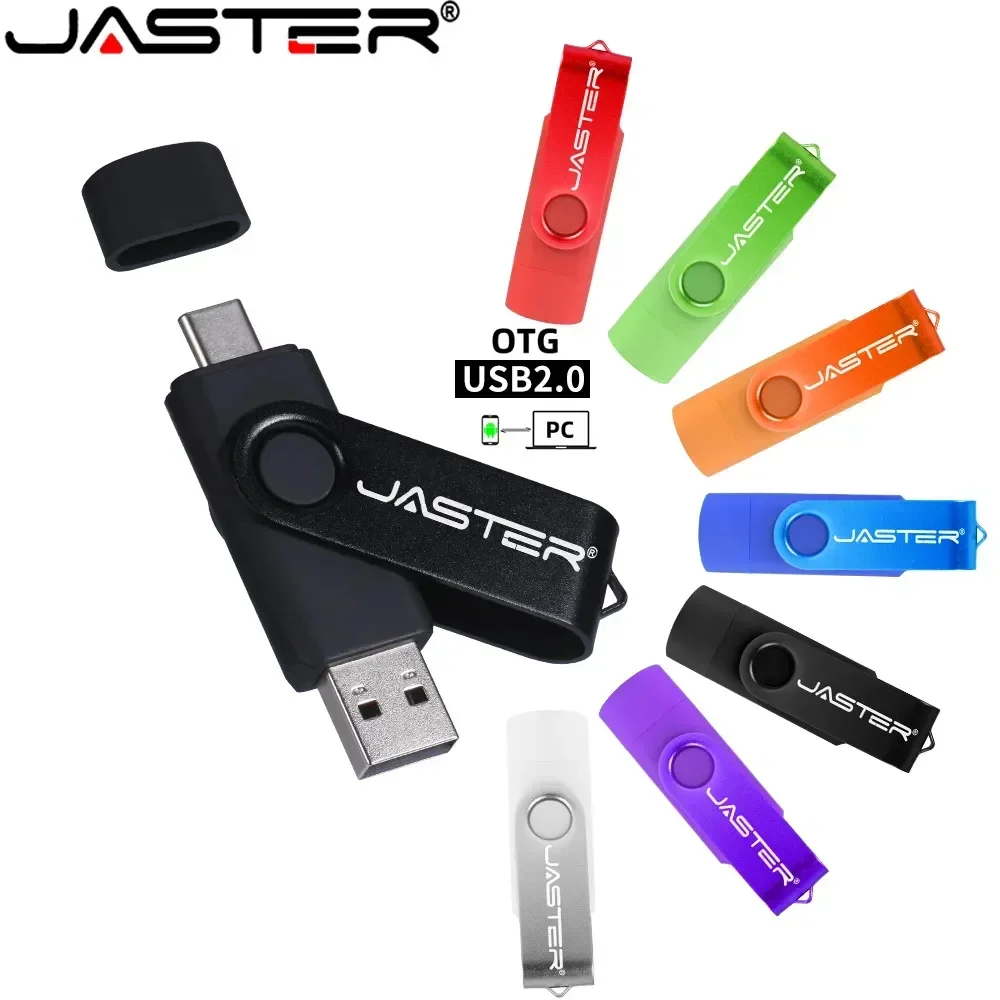 

JASTER High speed USB Flash Drive 2.0 4GB 8GB 16GB 32GB 64GB 128GB TYPE-C 2 in 1 Pen Drive business affairs Waterproof Pendrive