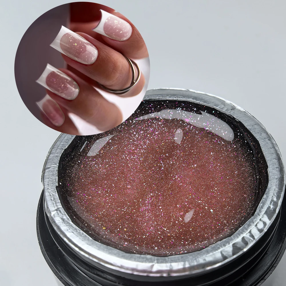 Jillnails 100g Glitter Shimmer Milky Hard Gel Builder Nail for