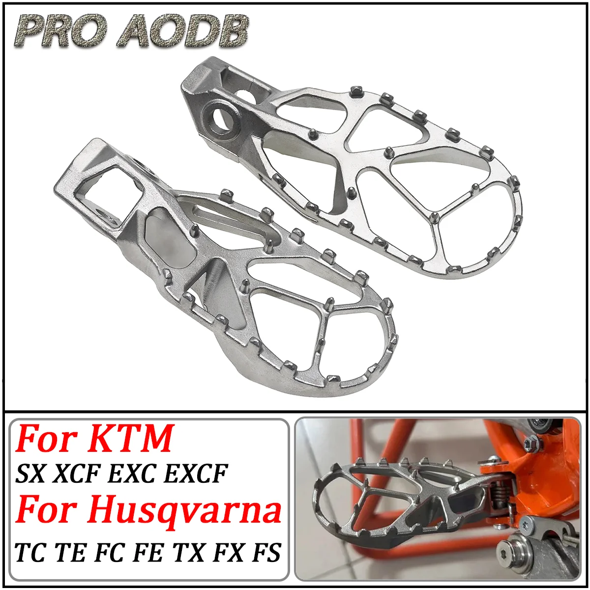 

Stainless Steel Foot Pegs Rests Footrest Footpegs Pedals For KTM SX SXF EXC EXCF XC XCF XCW SX-F EXC-F 125 150 250 350 450 500