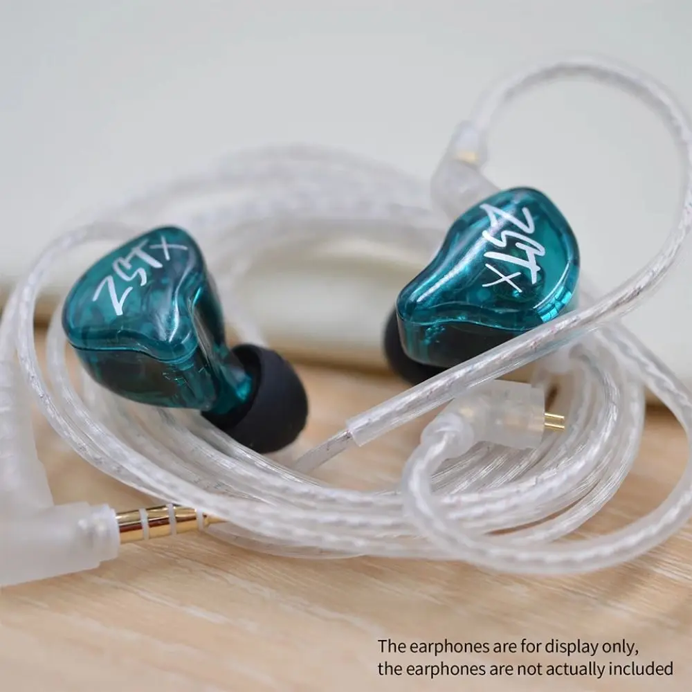 Silver Plated KZ Earphones Cables Upgrade Cable 3.5MM 2PIN KZ Headphones Wire In Ear High-Purity Wired Earphones KZ