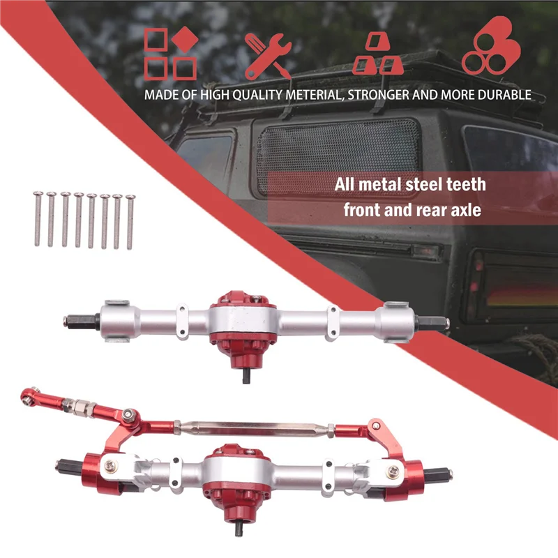 AS96-6X RC coche eje completo delantero y trasero para MN D90 D91 D96 D99S MN90 MN96 MN99 MN99S 1/12 RC piezas de actualización de coche, Plata