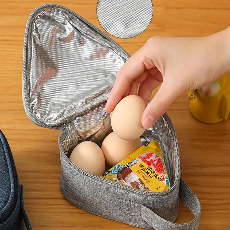 Breakfast Insulation Thermal Bag Small Triangular Rice Ball Lunch Box Bags Cute Portable Food Bento Fresh Pouch For Adult Kids