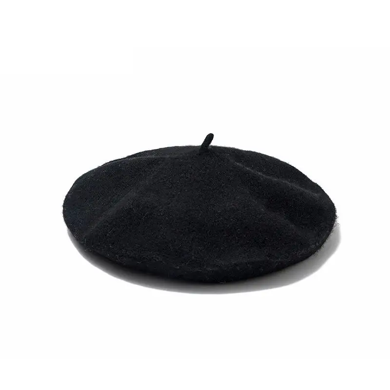 Czapka zimowa damska czapka malarz z dzianiny Beret z dyni kobieta Boina jednolity kolor Casual Vintage czarny czerwony