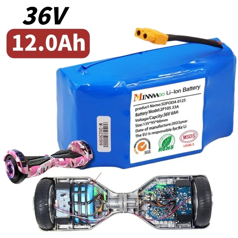 

36V Battery Pack 12Ah 7Ah 4.4A Rechargeable Lithium Ion Battery for Electric Self Balancing Scooter HoverBoard Unicycle