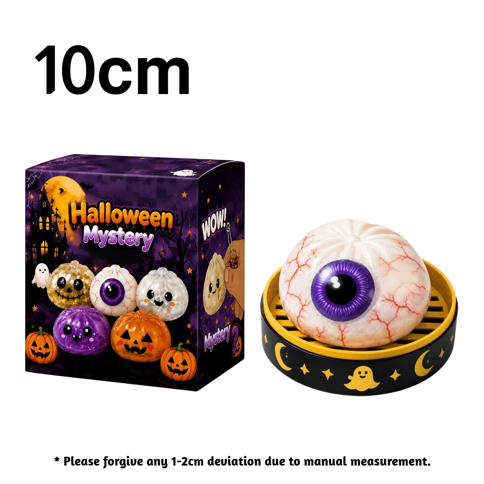 5,5cm/10cm Halloween-Geister-Dumpling-Druckquetschspielzeug, langsam aufsteigend, Stressabbau-Fidget-Spielzeug für Kinder und Erwachsene, Anti-Angst-Geschenk