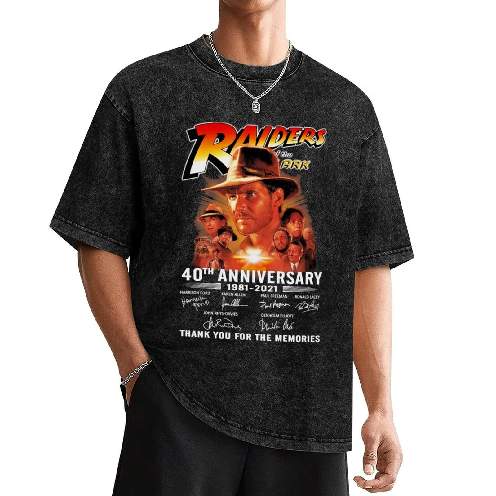 raiders Of The Lost Ark 40th Anniversary 1981 2021 signatures thank you for the memories shirt Essen T-Shirt