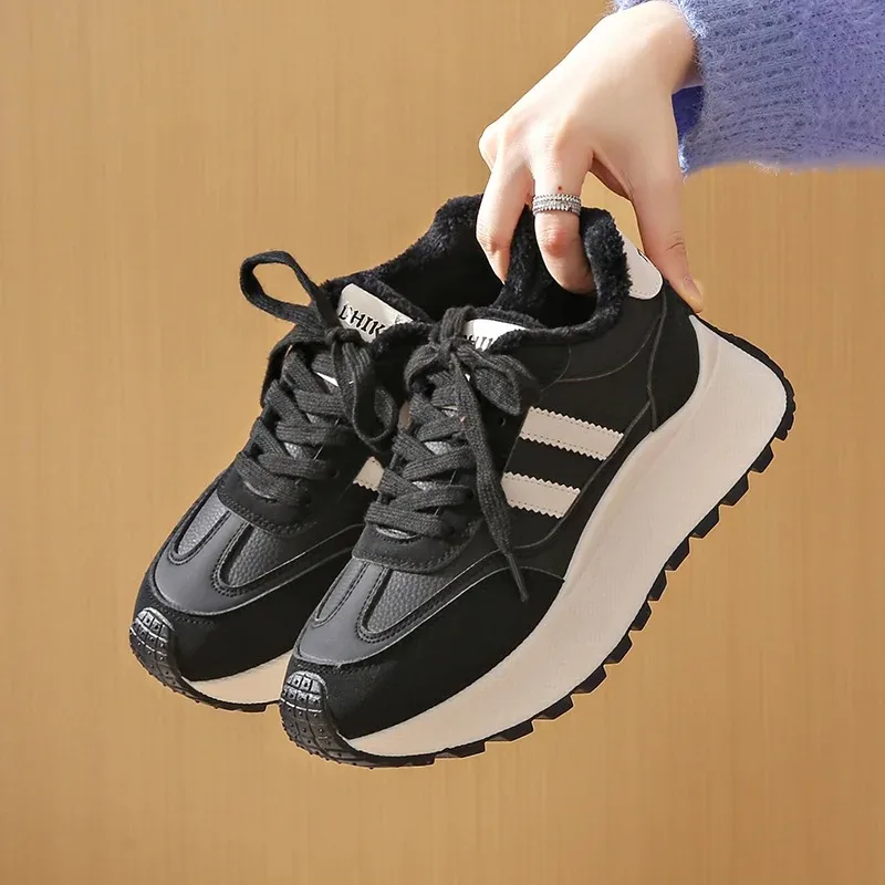 

New Women Sneakers and Casual Shoes Fashion Plush Warm Winter Shoes for Woman Comfort Platform Shoe Designer Shoes Zapatos Mujer