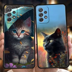 Fashion Lovely Cats Phone Case for Samsung Galaxy A15 A14 A25 A54 A34 A51 A71 A72 A73 A32 A52 A52S A11 A21S A31 A41 5G TPU Shell