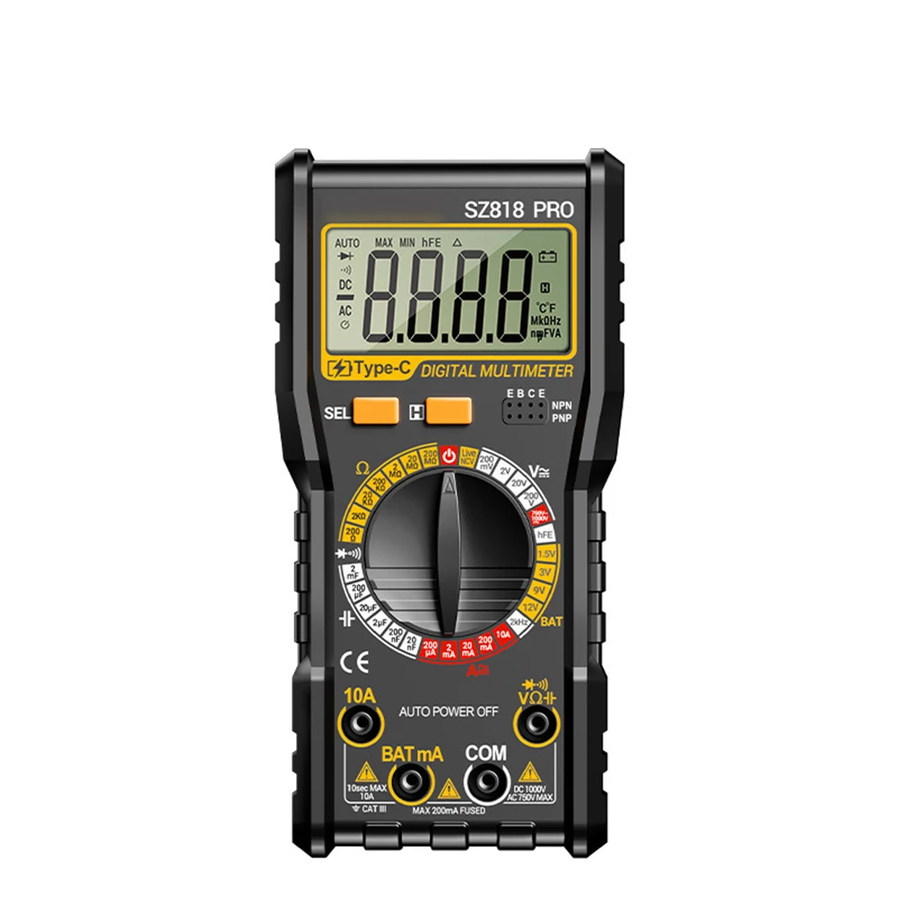 Multimetr cyfrowy ANENG SZ818 z funkcją pomiaru napięcia AC/DC i bezdotykowym wykrywaniem napięcia NCV do prac elektrycznych