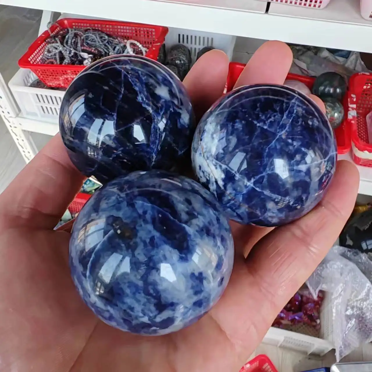 High Quality Blue Sodalite Ball Sphere Healing Crystal Natural Gemstone Quartz Stone
