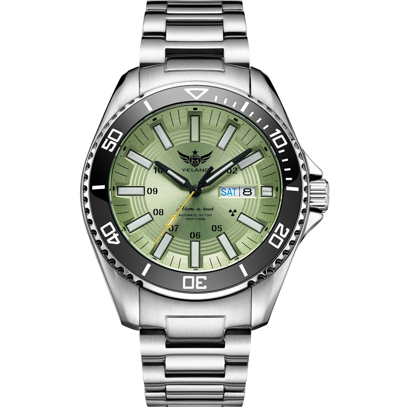 YELANG Men Military Watch Diver 44mm Automatic Mechanical Wristwatch 30ATM Waterproof Luminous Tubes Sapphire NH36