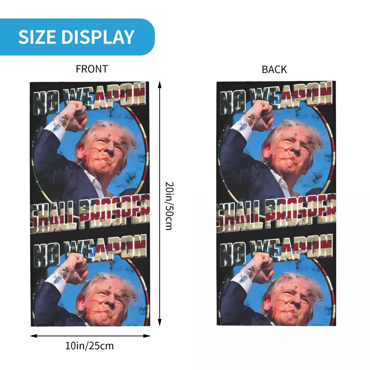 Trump 2024 Campaign Attempt Donald Trump Bandana Neck Gaiter Motocross Wrap Scarf Hiking Unisex Adult Winter