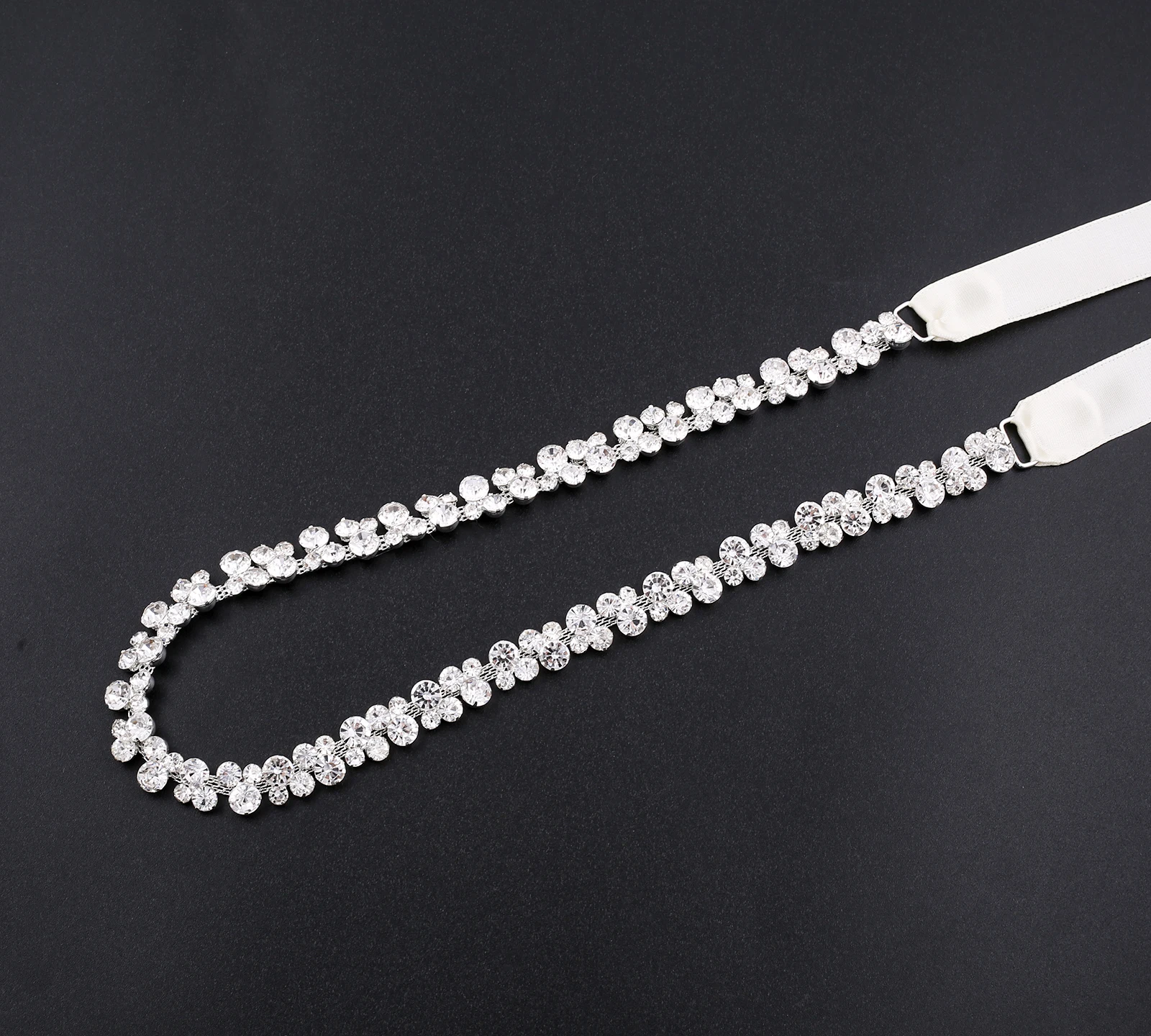 NZUK Shiny Rhinestones Belts  Bridal Dress Wedding Thin Crystal Chain Belts For Party Dresses Wedding Decorations