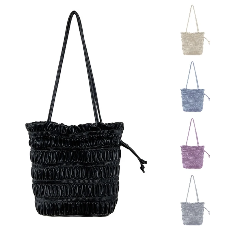 Bolso hombro ligero con cordón informal para mujer, bolso mano