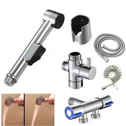 ABS long Sprayer Handheld Toilet Bidet with water hose Holder Shattaf Spray Bathroom for ass Anal wash Nozzle Shower head kit t1