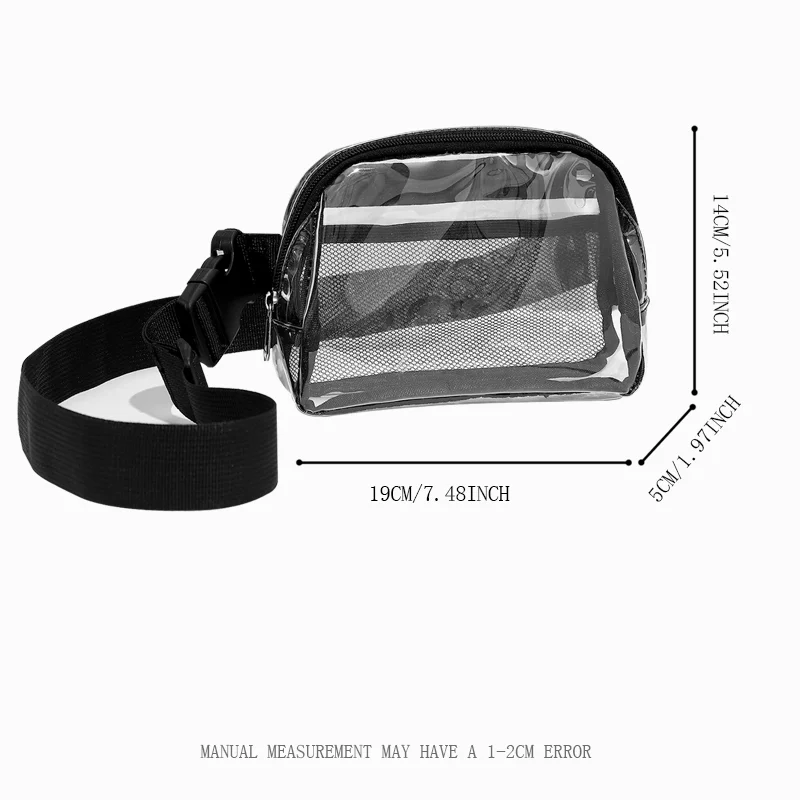 Heuptas Transparant Pvc Mesh Vak In Plastic Gesp Uitschuifbare Riem Kan Worden Gebruikt Als Schouder Messenger Bag