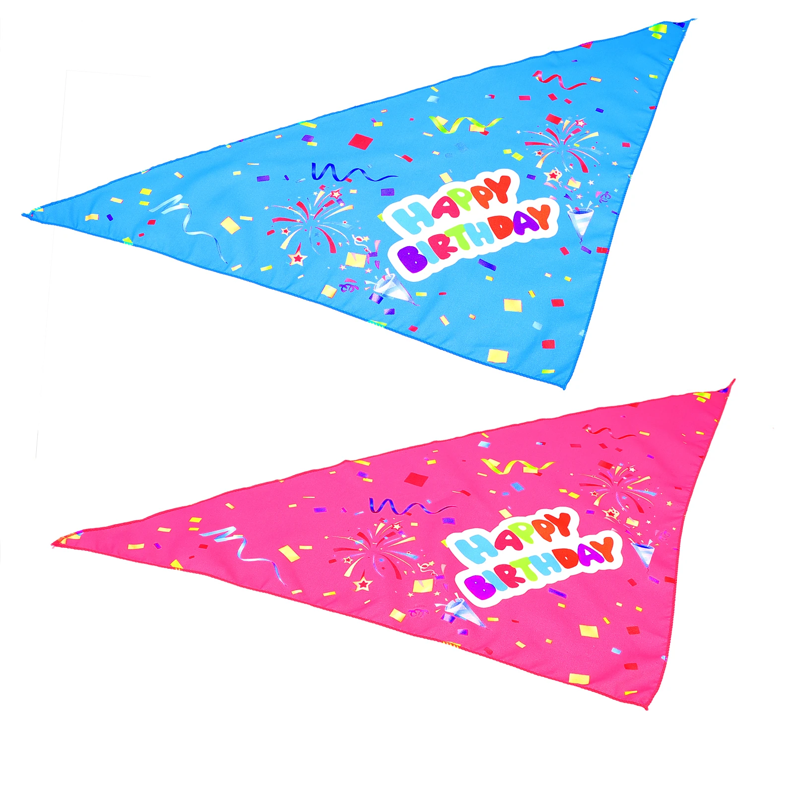 

2pcs Birthday Puppy Bibs Durable Dog B Triangle Scarf Saliva Towel Adjustable Neck Collar Pet Accessories Bright Color