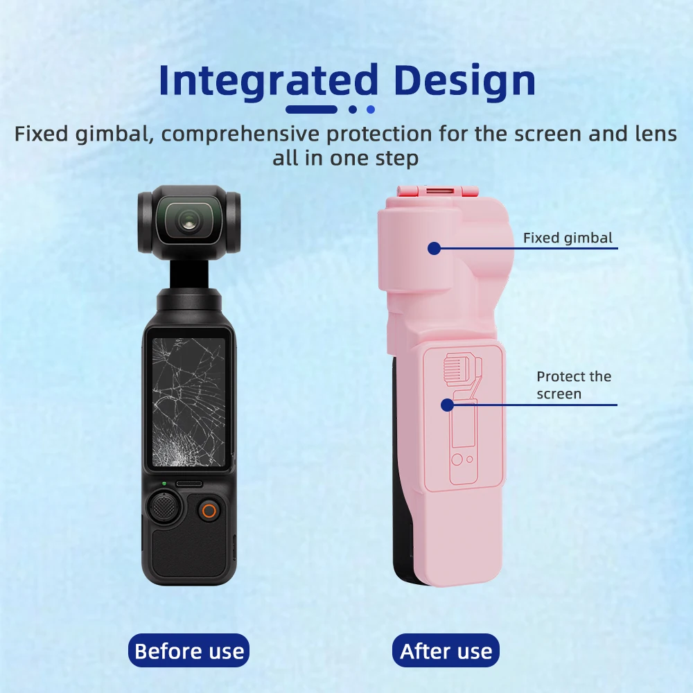 BRDRC Protective Case For DJI Osmo Pocket 3 Anti Drop Pressure Resistant Cover Protector Case Silicone Anti-slip Base Accessory