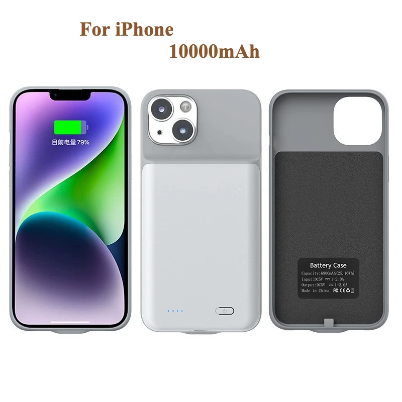 White Color 10000mAh Battery Charger for iphone 14 15 12 11 X XS XR Pro Max 6 6S 7 8 Plus Battery Case Pow 2025 New