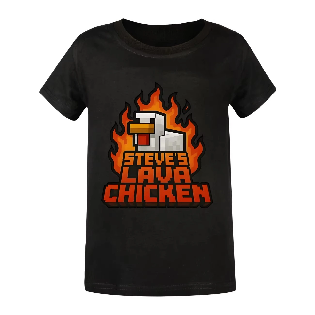

2025 New Summer Steve's Lava Chicken T-Shirt Boys and Girls T-Shirt Fashion Printed Short Sleeve O-Neck Fun T-Shirt Top Clothing