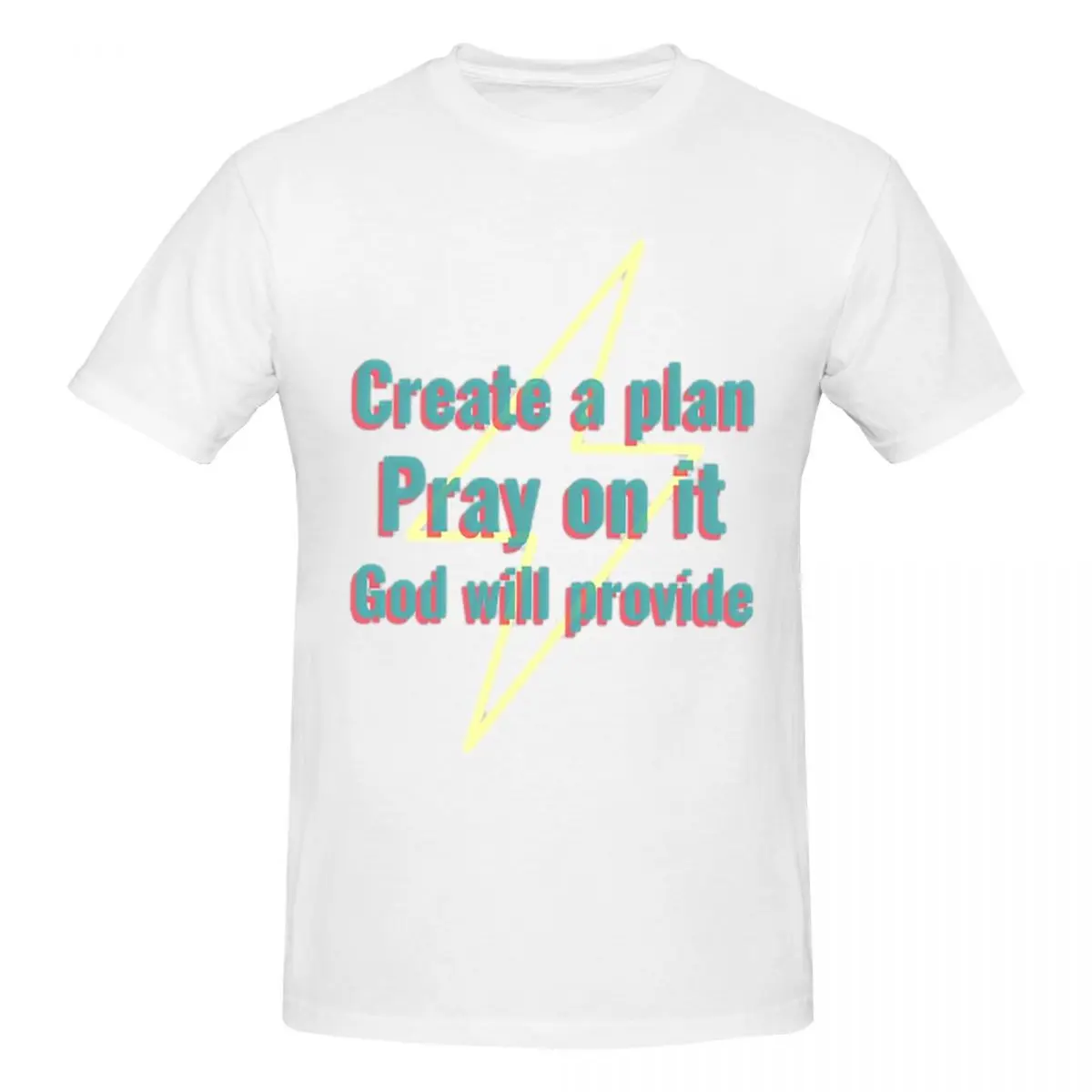 Create A Plan, Pray On It, God Will Provide Men T-Shirt Fashion Oversized T Shirts Men's Crew Neck Cotton Tees Short Summer Male