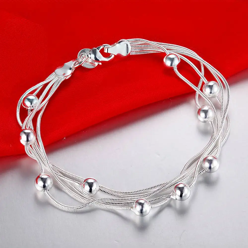 

New 925 Sterling Silver Bracelets for Women Men Wedding Jewelry Engagement Charm Simple Classic Party Fashion Gift Snake Chain