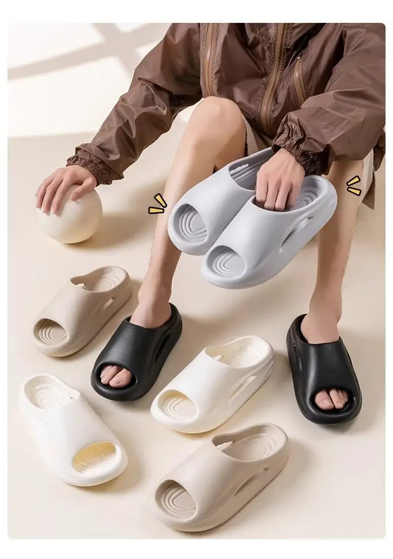 Sommer-Paar-Hausschuhe für drinnen, Badezimmer, rutschfest, dicke Sohle, geräuscharm, geruchshemmend, Badeschuhe für Männer und Frauen – Detail 13