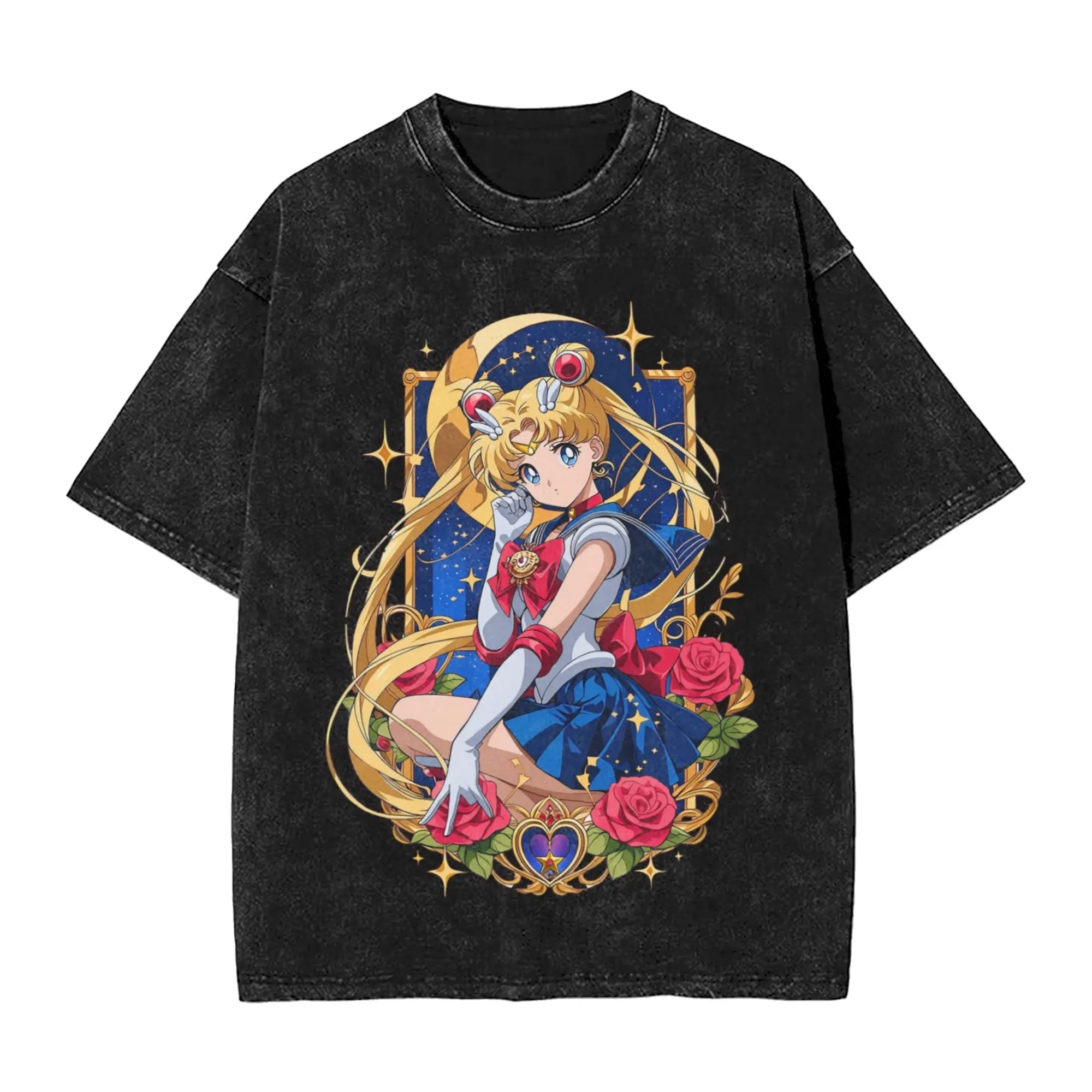 Sailors Moons Chibiusa Cartoon T Shirt Men Pure Cotton Leisure T-Shirts O Neck  Tee Shirt Short Sleeve Clothes Graphic